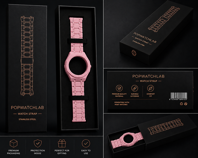 Le bracelet en acier intégré rose