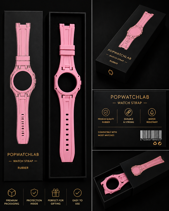 The Pink Royal pop rubber strap