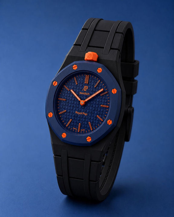 Le bracelet en caoutchouc de pop noir royal