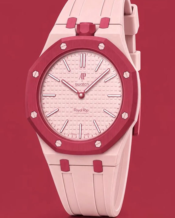 The Soft Pink Royal Pop rubber strap